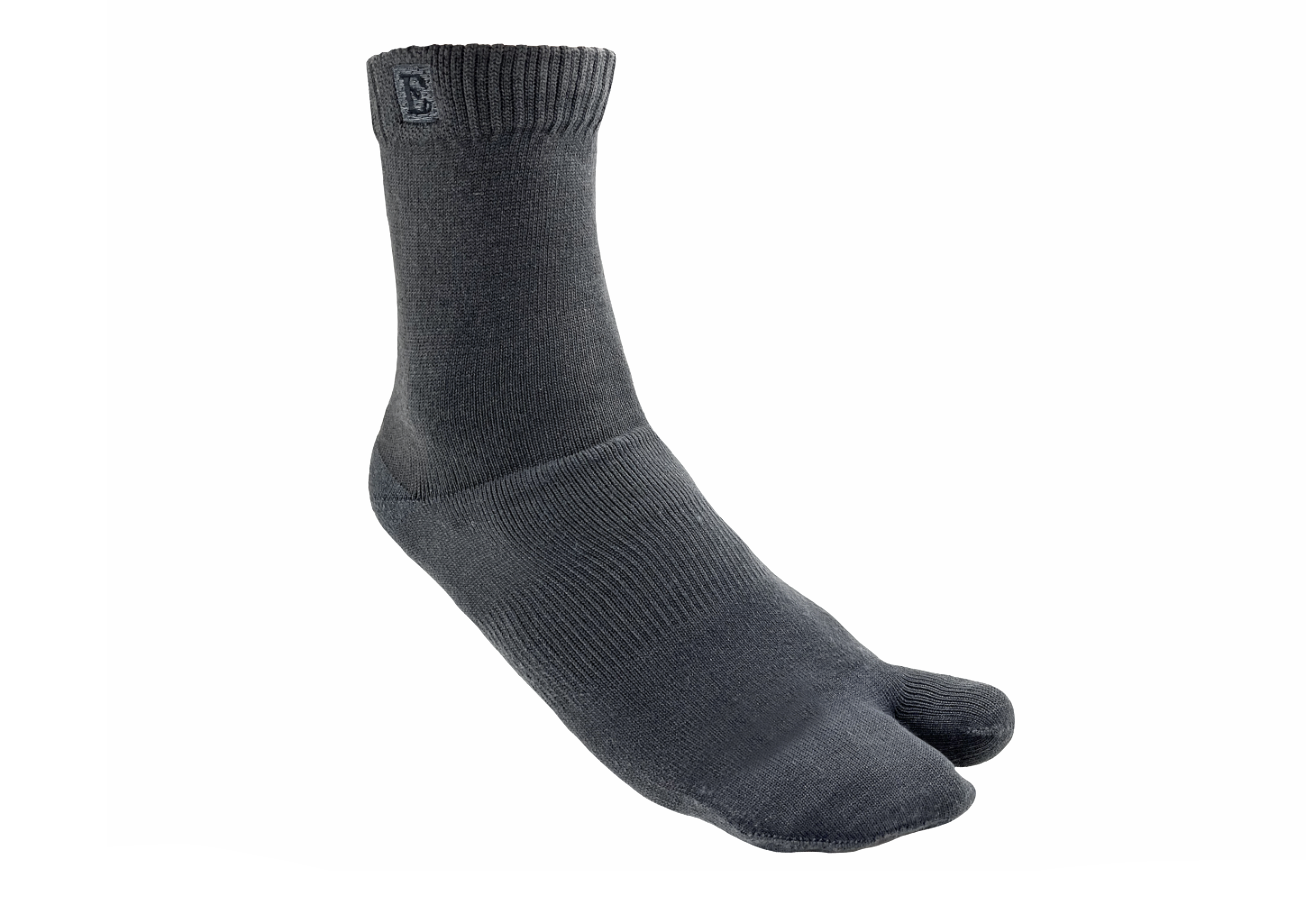 Cruelty-Free Wool Tabi Socks - Charcoal  Earth Runners Sandals -  Reconnecting Feet with Nature