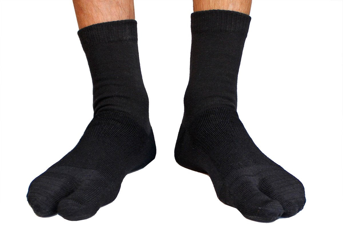 Cruelty-Free Wool Tabi Socks - Black | Earth Runners Sandals ...